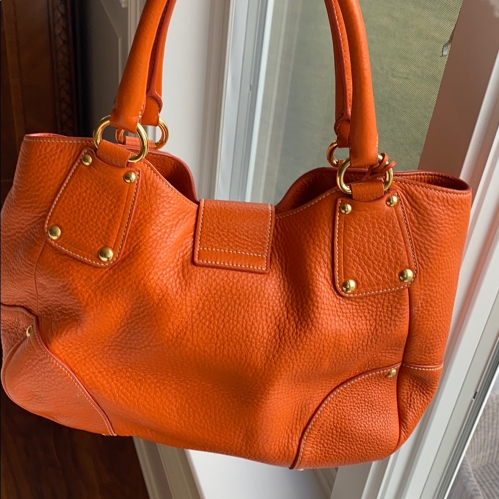 Authentic Prada Handbag - orange leather - Picture 7 of 8